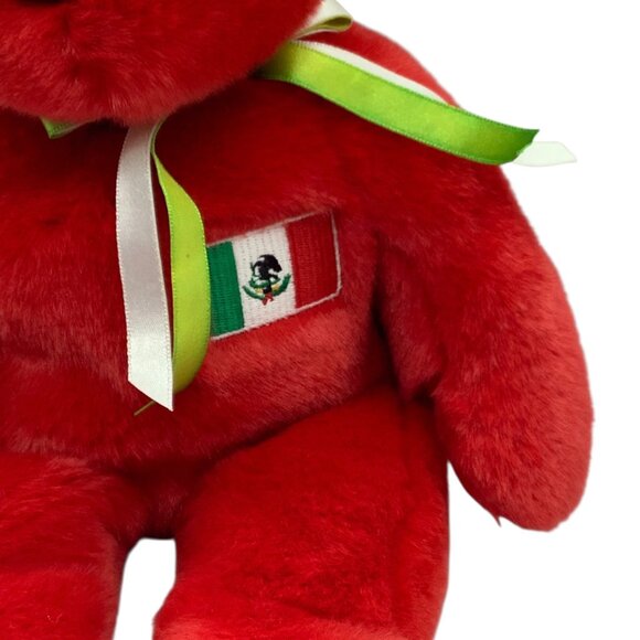 Vtg Ty Beanie Buddies Collection Osito Red Plush Bear Mexico Flag 1999 Edition - Picture 2 of 8